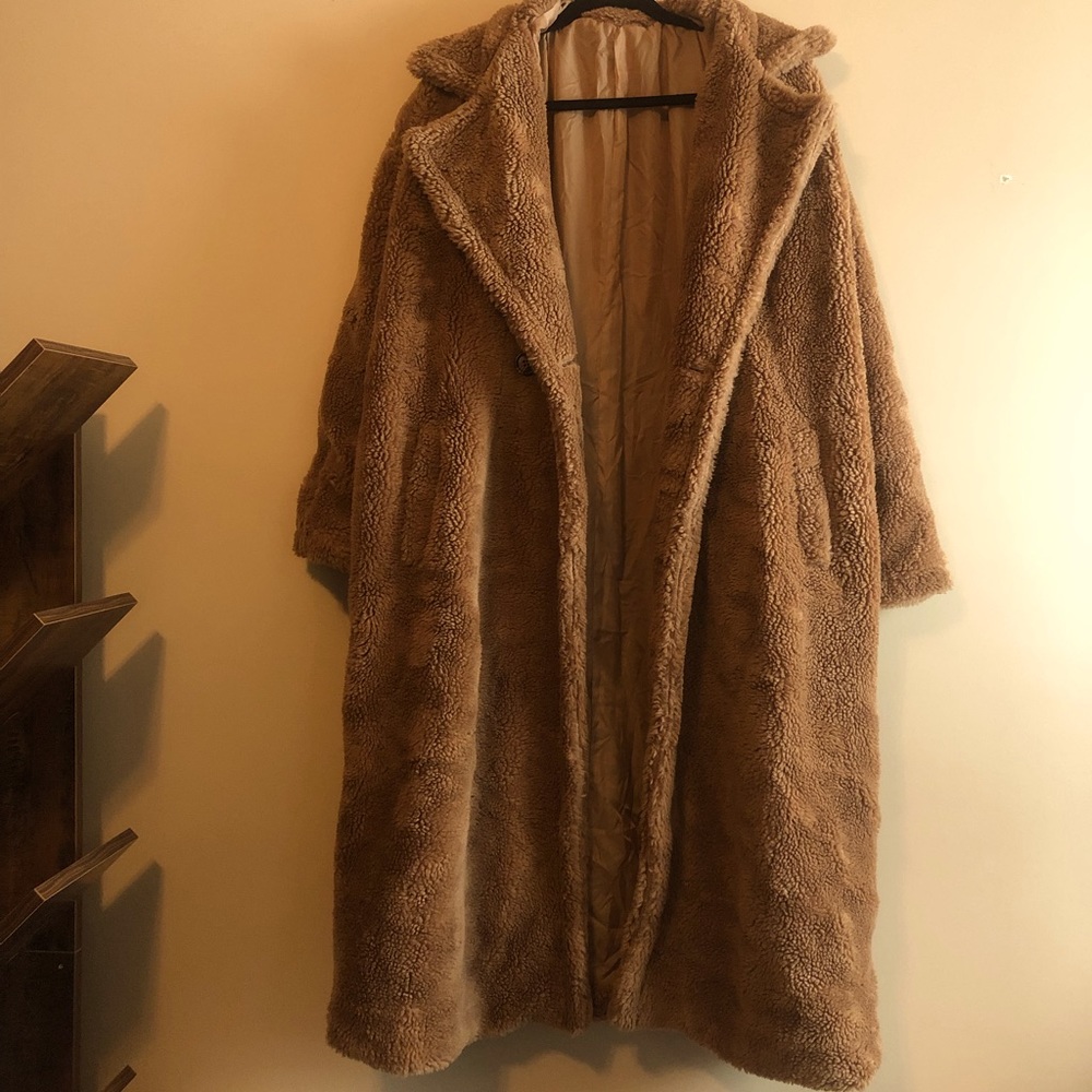 Warm brown teddy coat